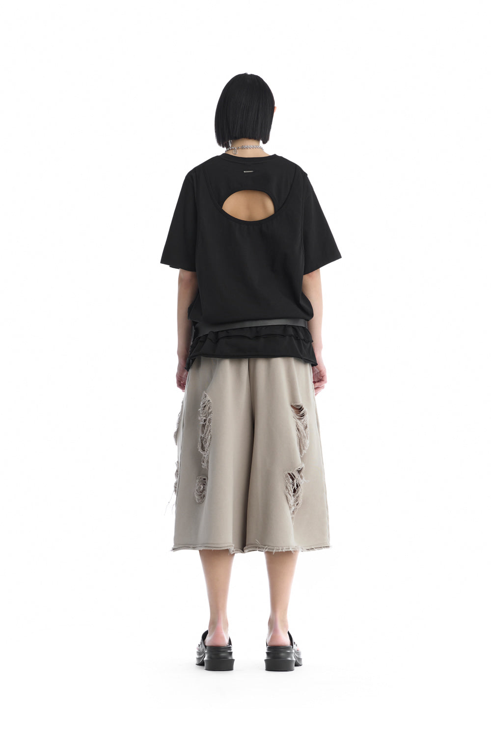 Treemingbird Open Back Detail T-Shirt Black