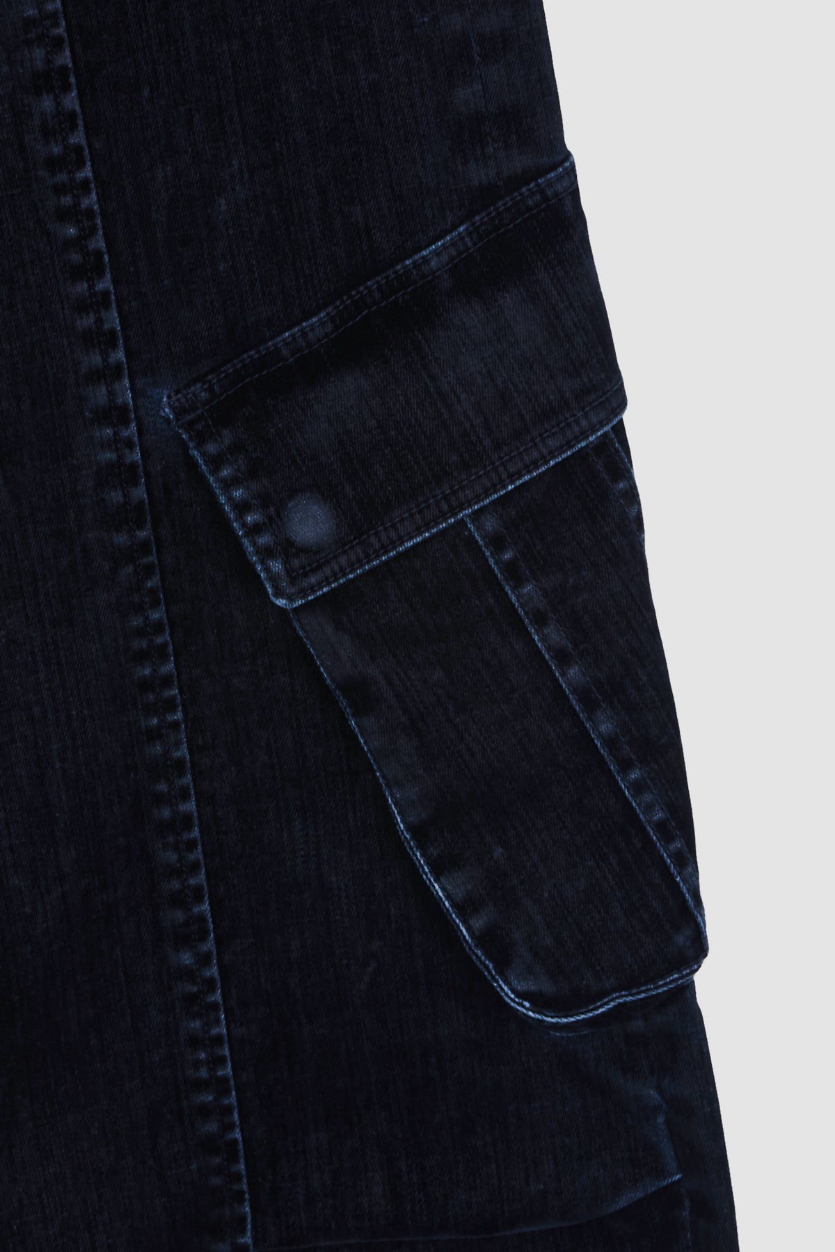 Matinkim Semi Boots Cut Velvet Denim Pants IN Navy