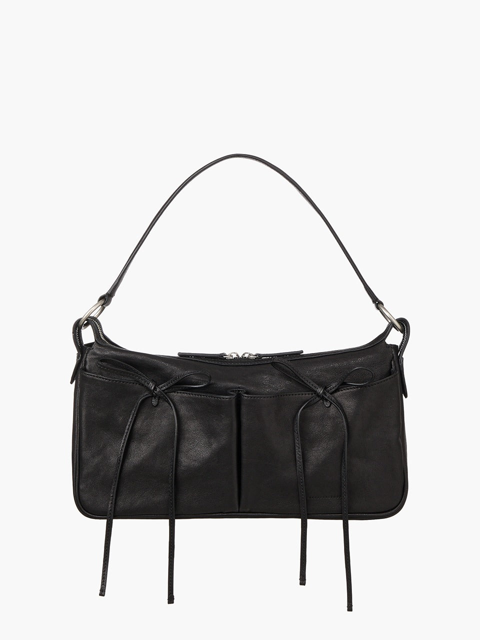 Margesherwood Ribbon Pochette Large black washed nappa