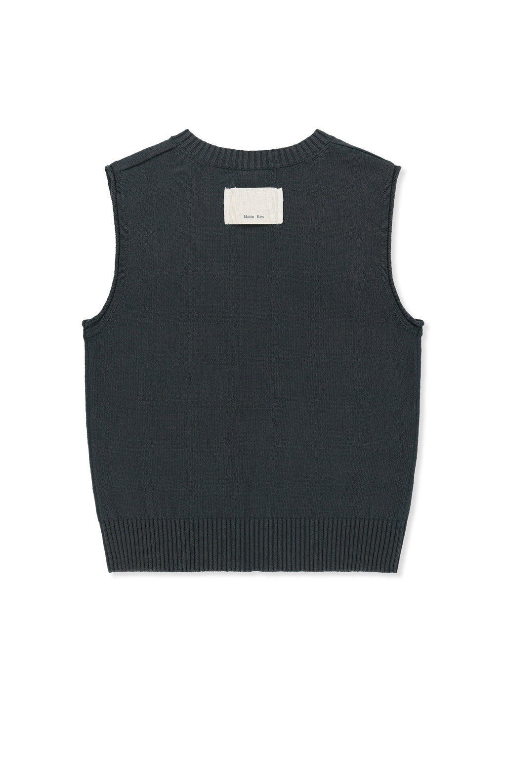 Matinkim Pocket Washed Knit Vest IN Charcoal
