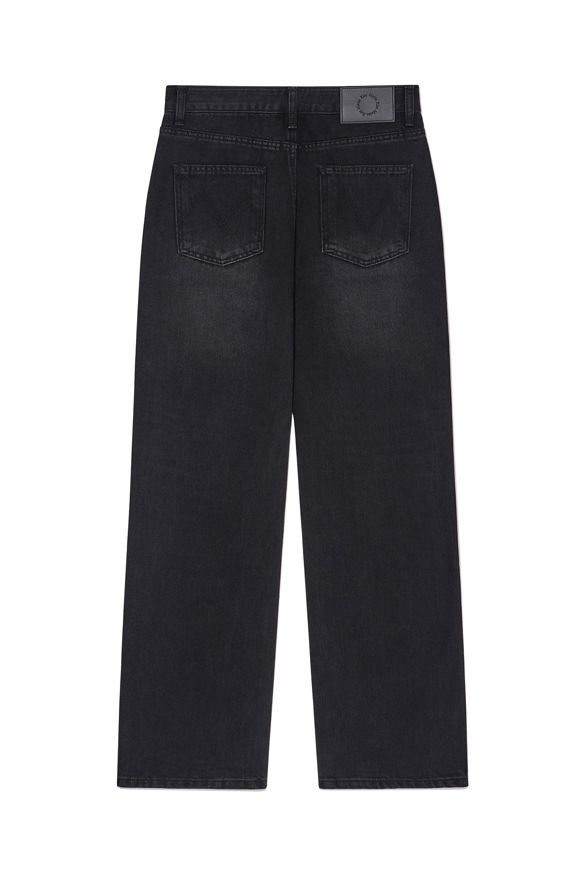 [matinkim] DAMAGE PATCH DENIM PANTS IN BLACK