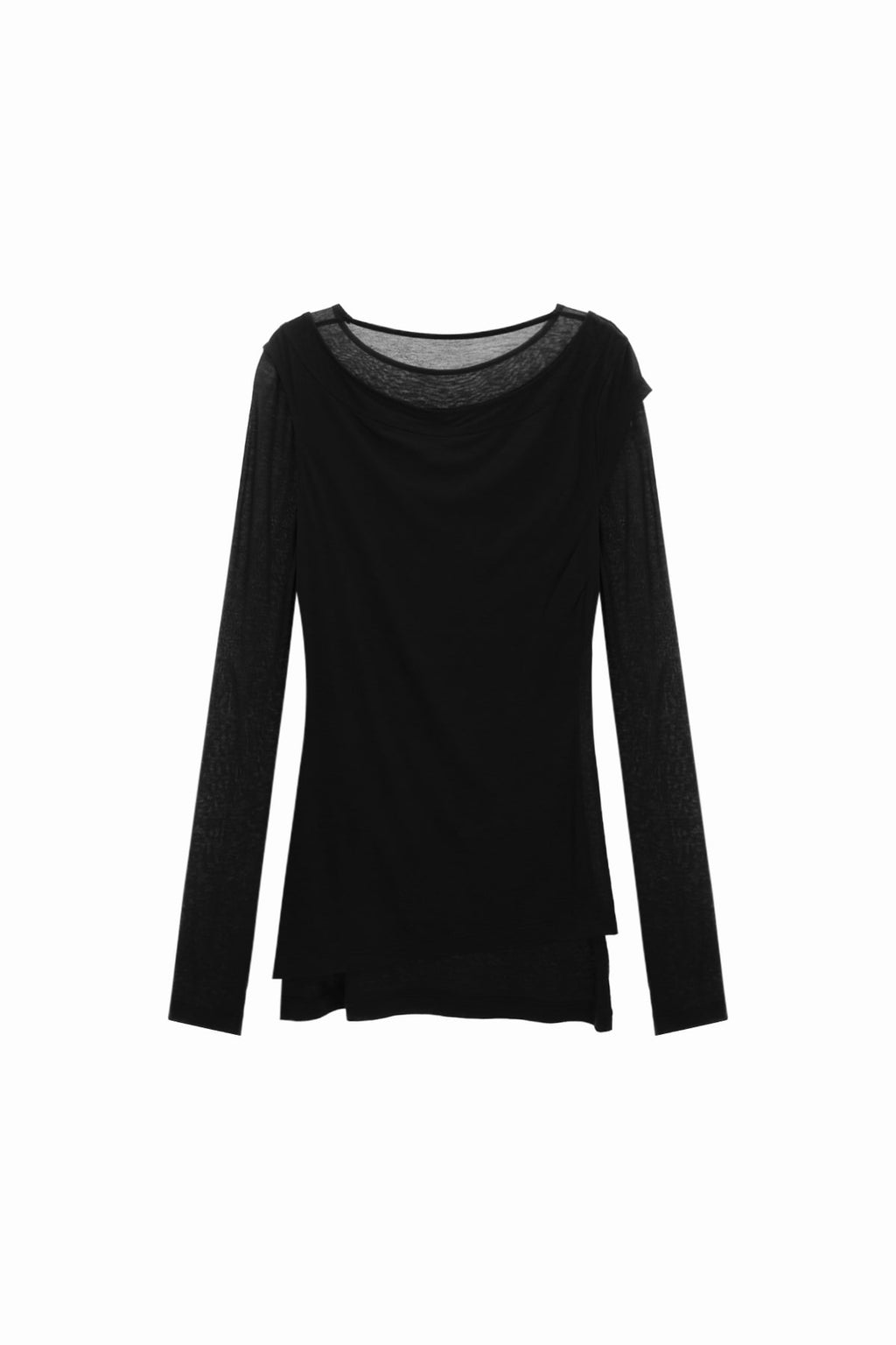 [matinkim] SLIT POINT SLEEVELESS LAYERED TOP IN BLACK