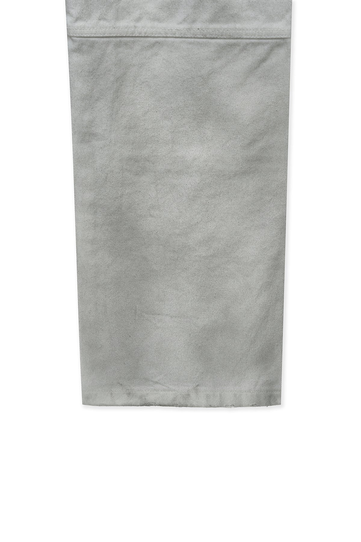 Matinkim Vintage Washed Double Knee Denim Pants For Men IN White