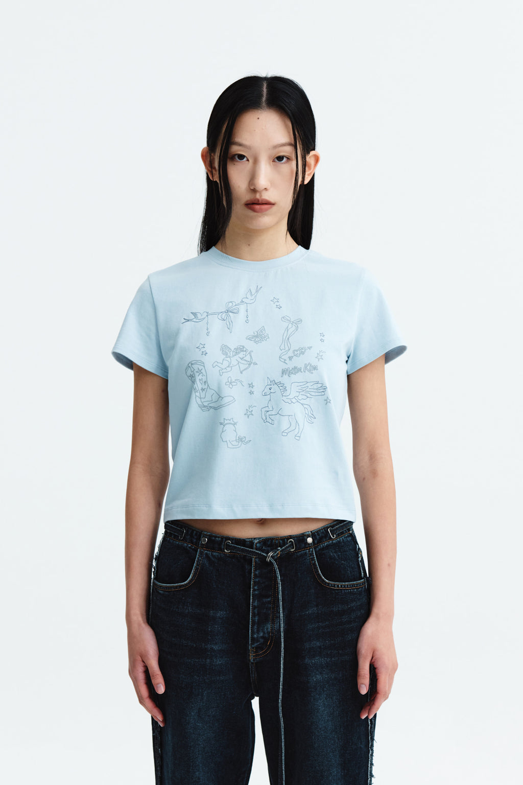[matinkim] KITSCH PRINTING CROP TOP IN SKY