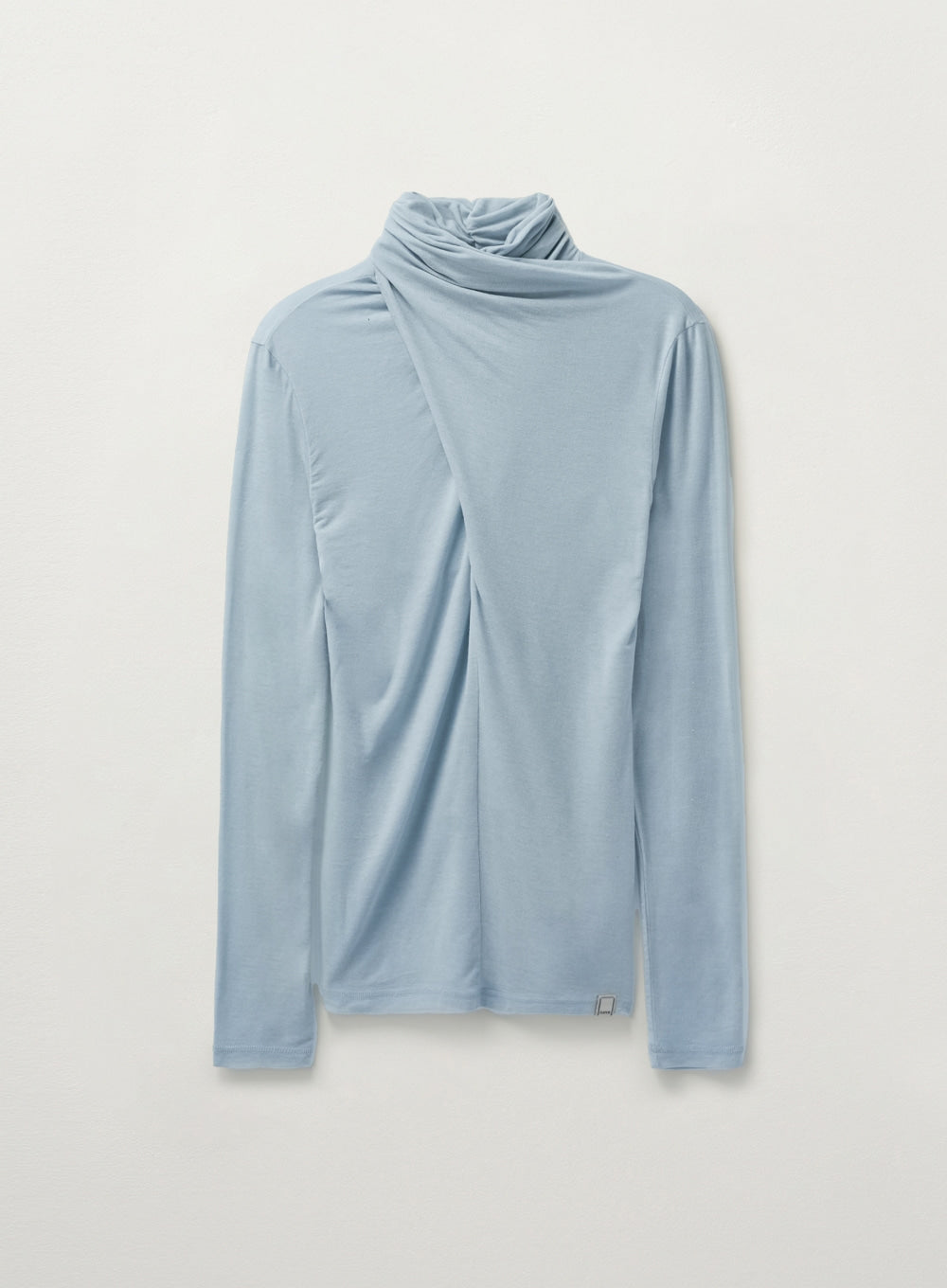 [satur] (W) Crossed Turtle Neck Long Sleeve - Light Blue