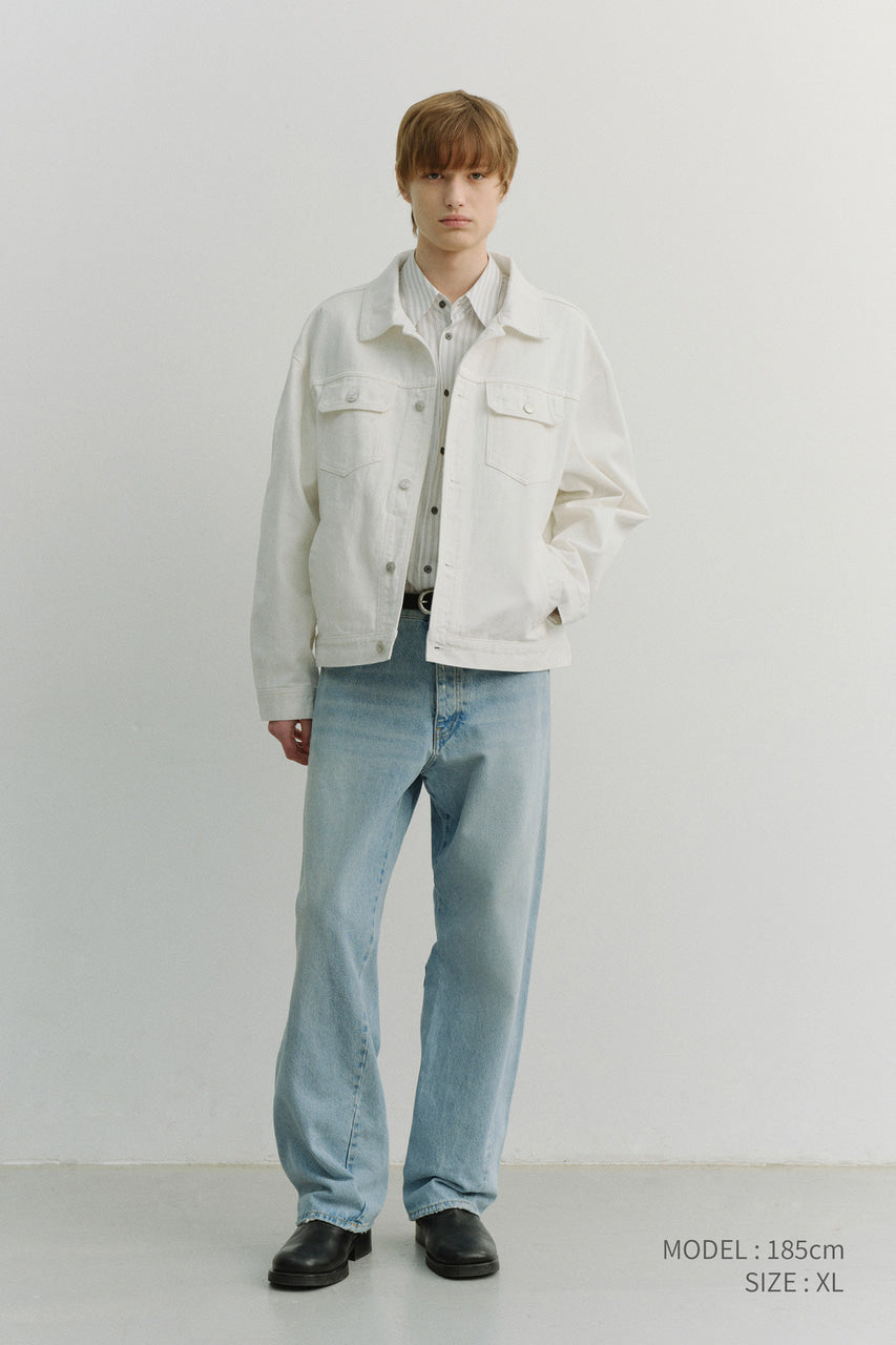 Dunst Unisex Denim Trucker Jacket Ivory