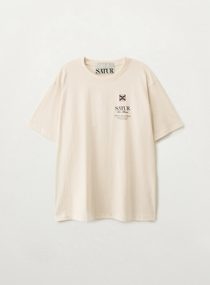 Satur X Tea House Summer Graphic T-Shirt - Cream