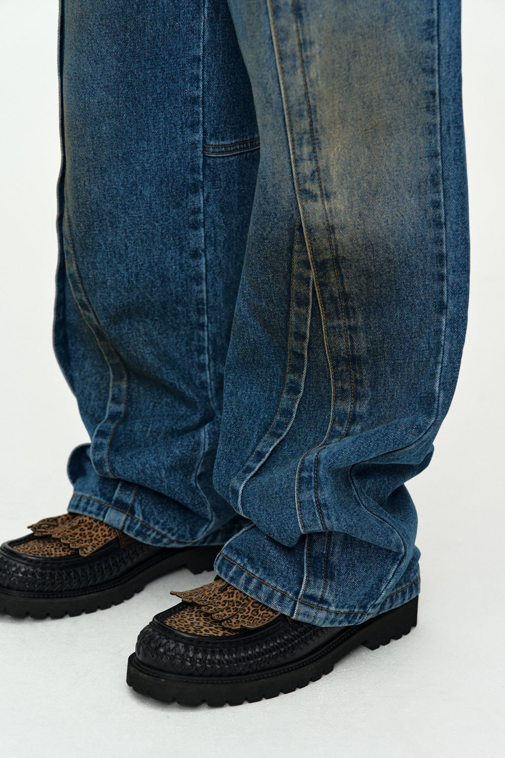 Andersson Bell Unisex Layered Wide-Leg Jeans
