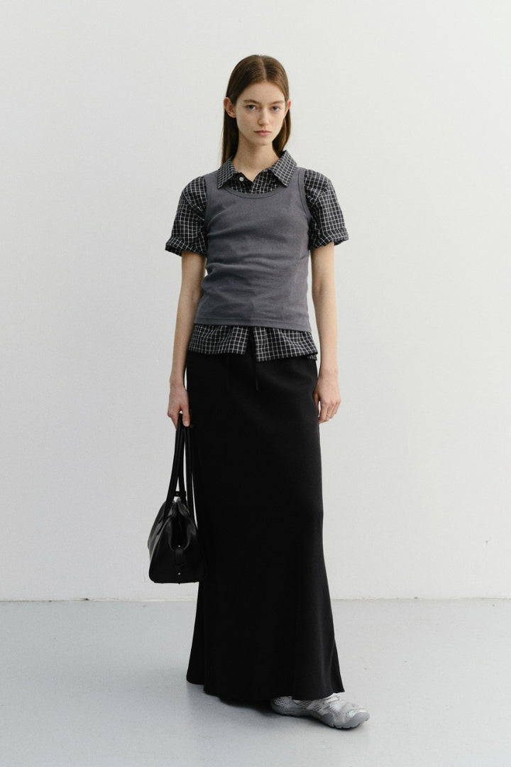 Dunst Essential Sleeveless Top Charcoal Grey