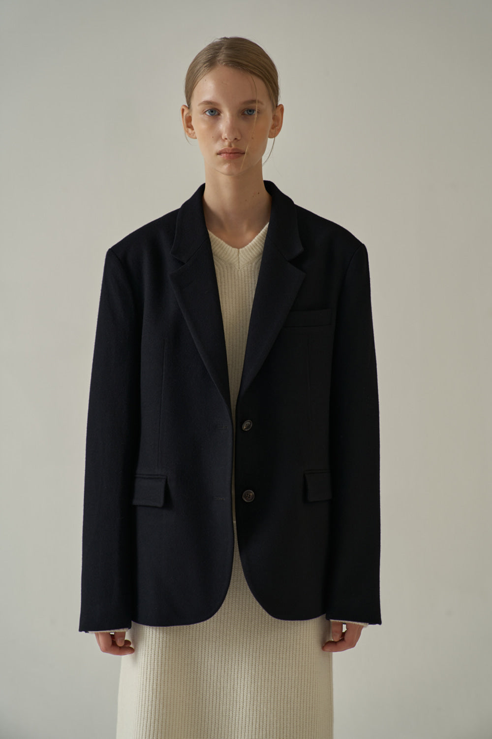 Facade Pattern Classic Wool Jacket black