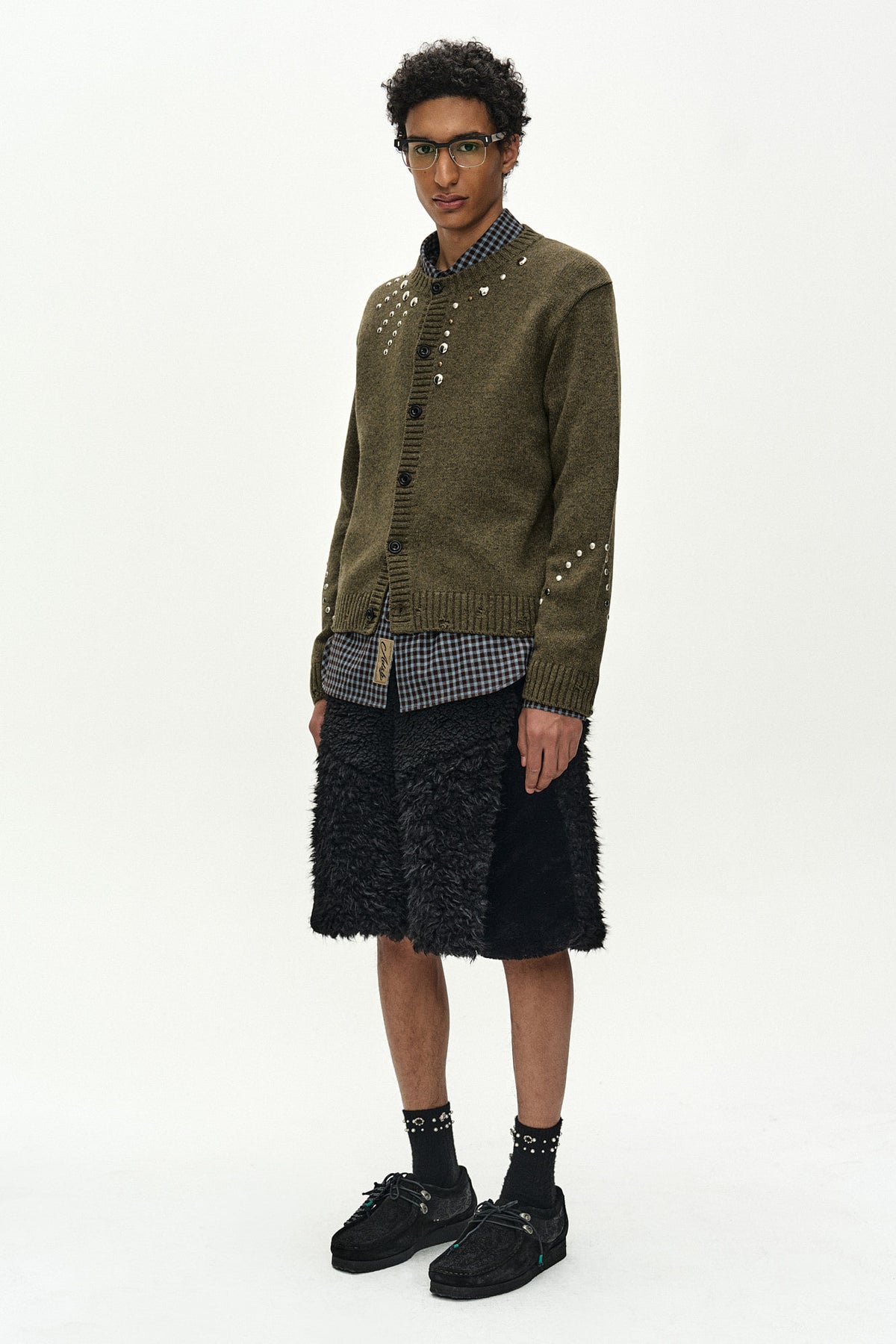 Andersson Bell Kenley Faux Fur Patchwork Shorts