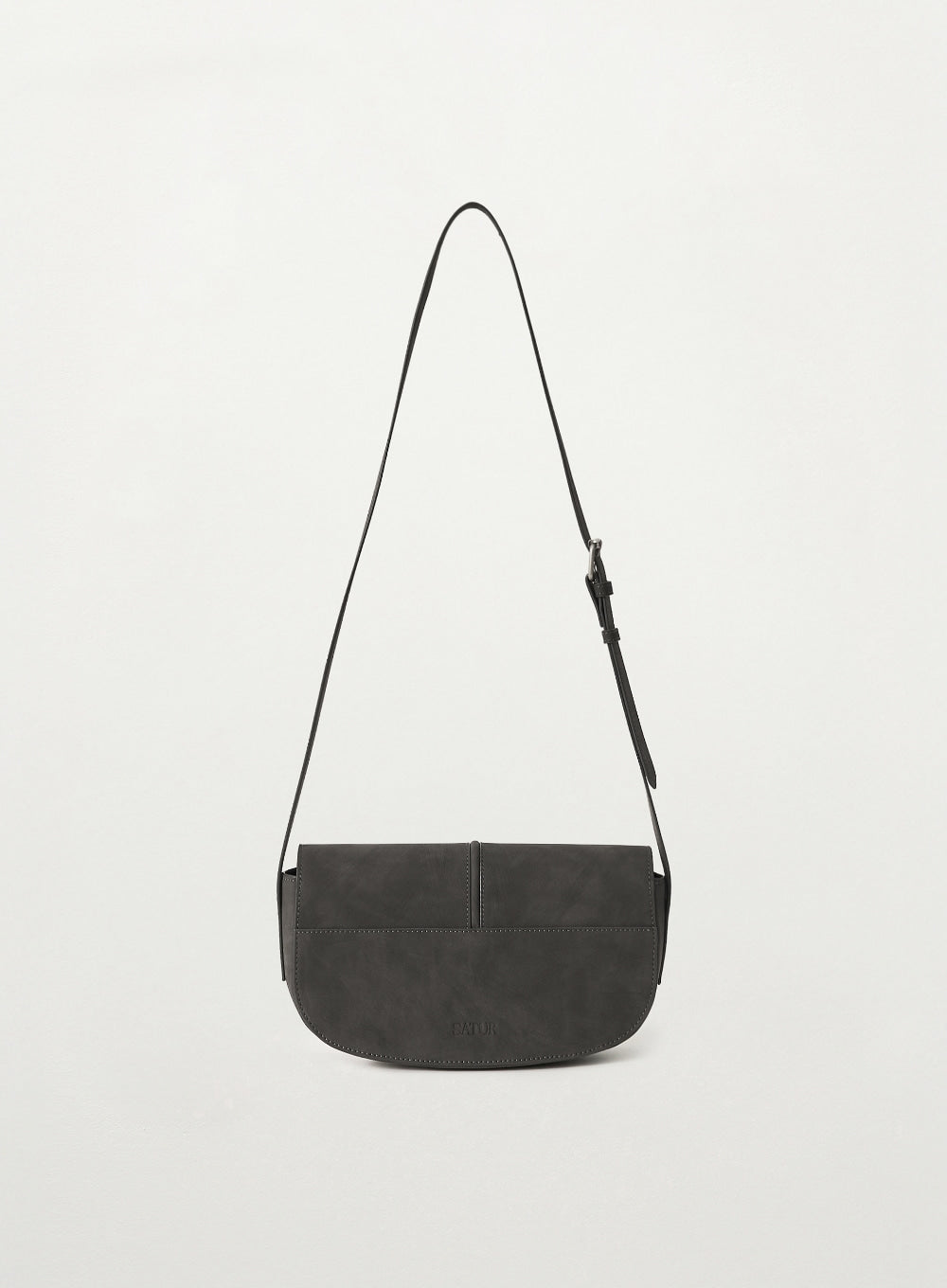 Satur Halfmoon Studded Mini Shoulder Bag - Charcoal