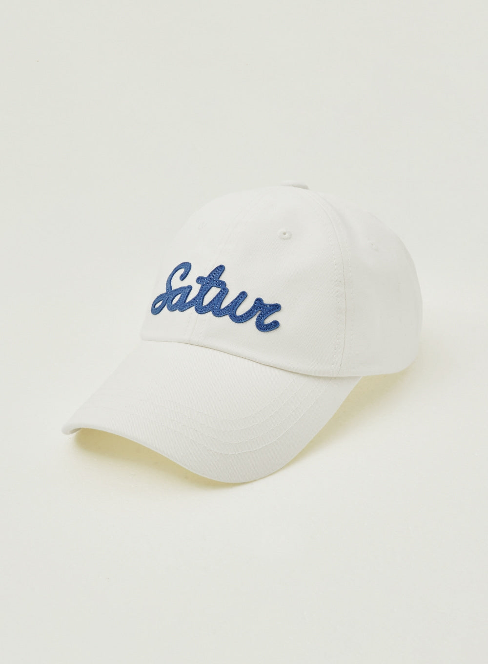 [satur] Vintage Casual Applique Ball Cap - White