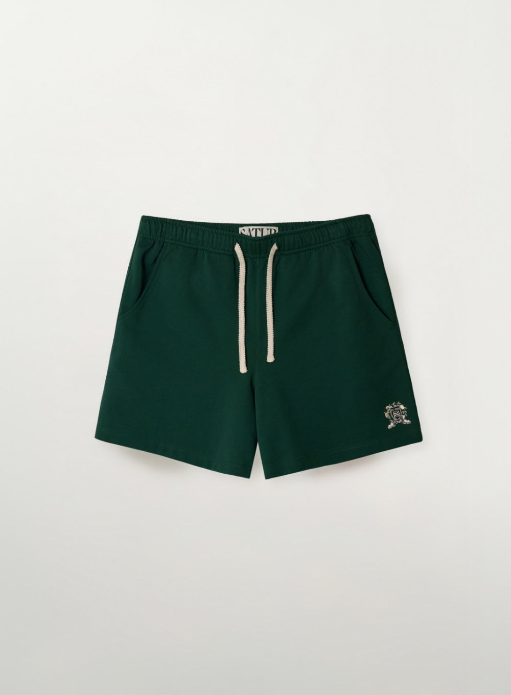 [SATUR] Crest Logo Easy Shorts - Deep Green