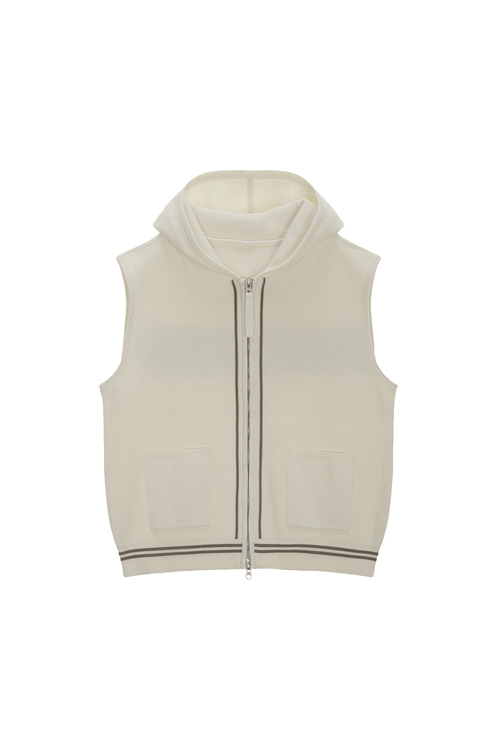 [matinkim] HOODY LOGO KNIT VEST FOR MEN IN IVORY