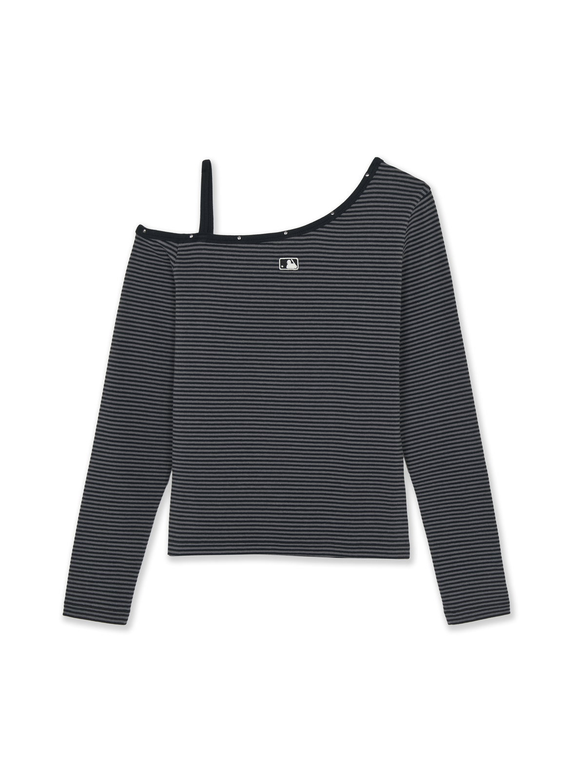 Mlb Women's Stripe Stud Point Off Shoulder Long Sleeve T-shirts