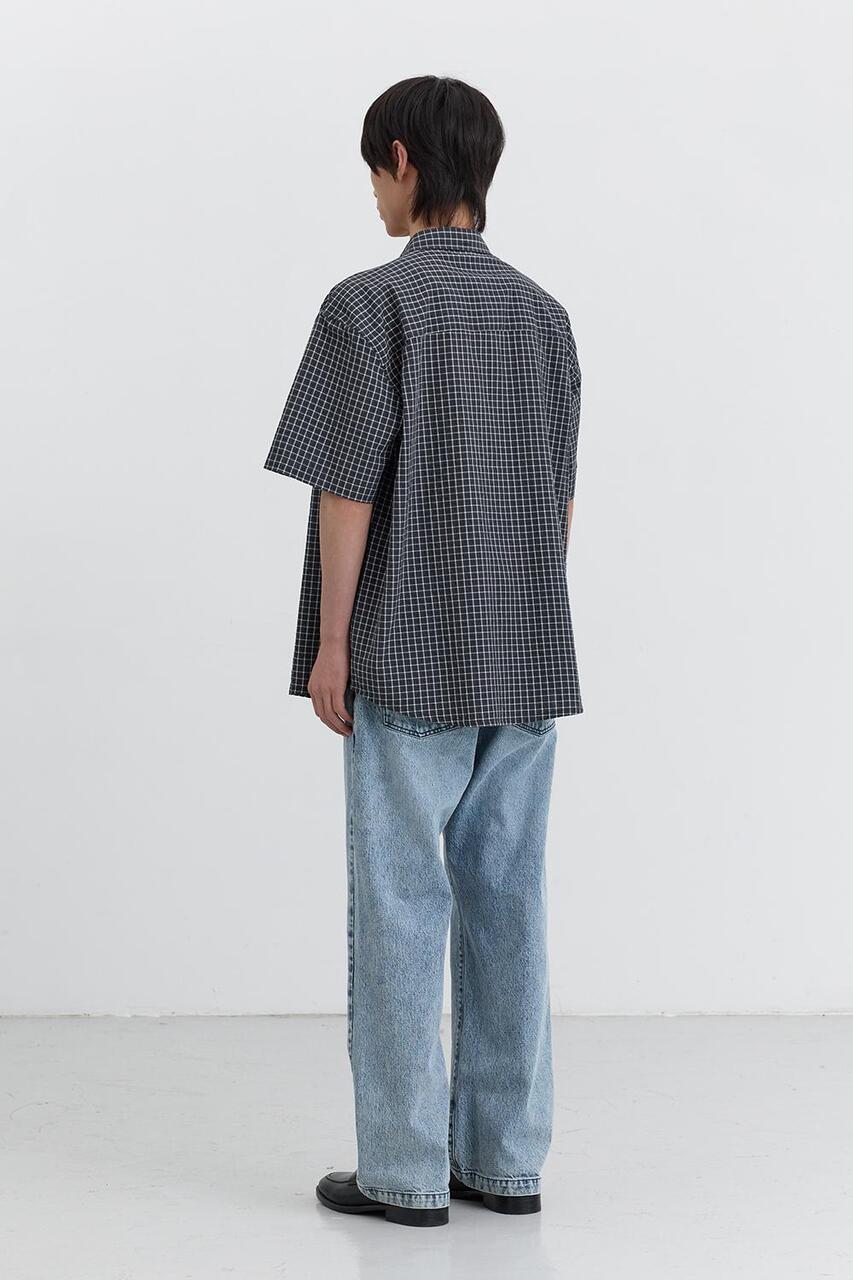 Dunst Short Sleeve Classic Shirt Navy Check