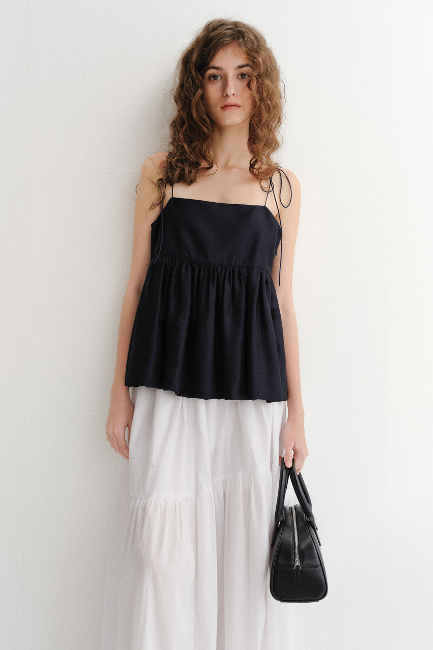 Dunst Flared Bustier Blouse Navy