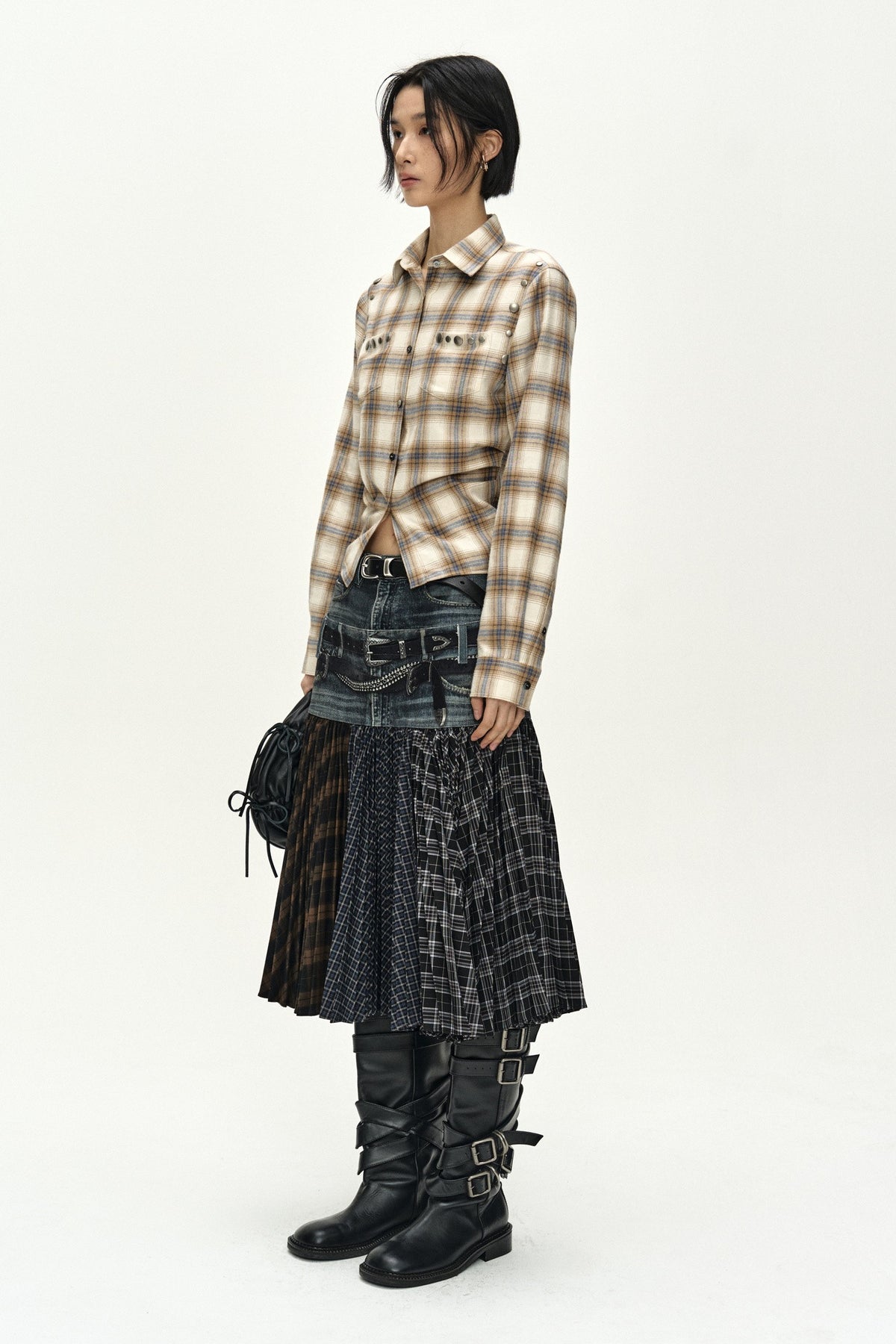 Andersson Bell Check Studded Contour Shirt