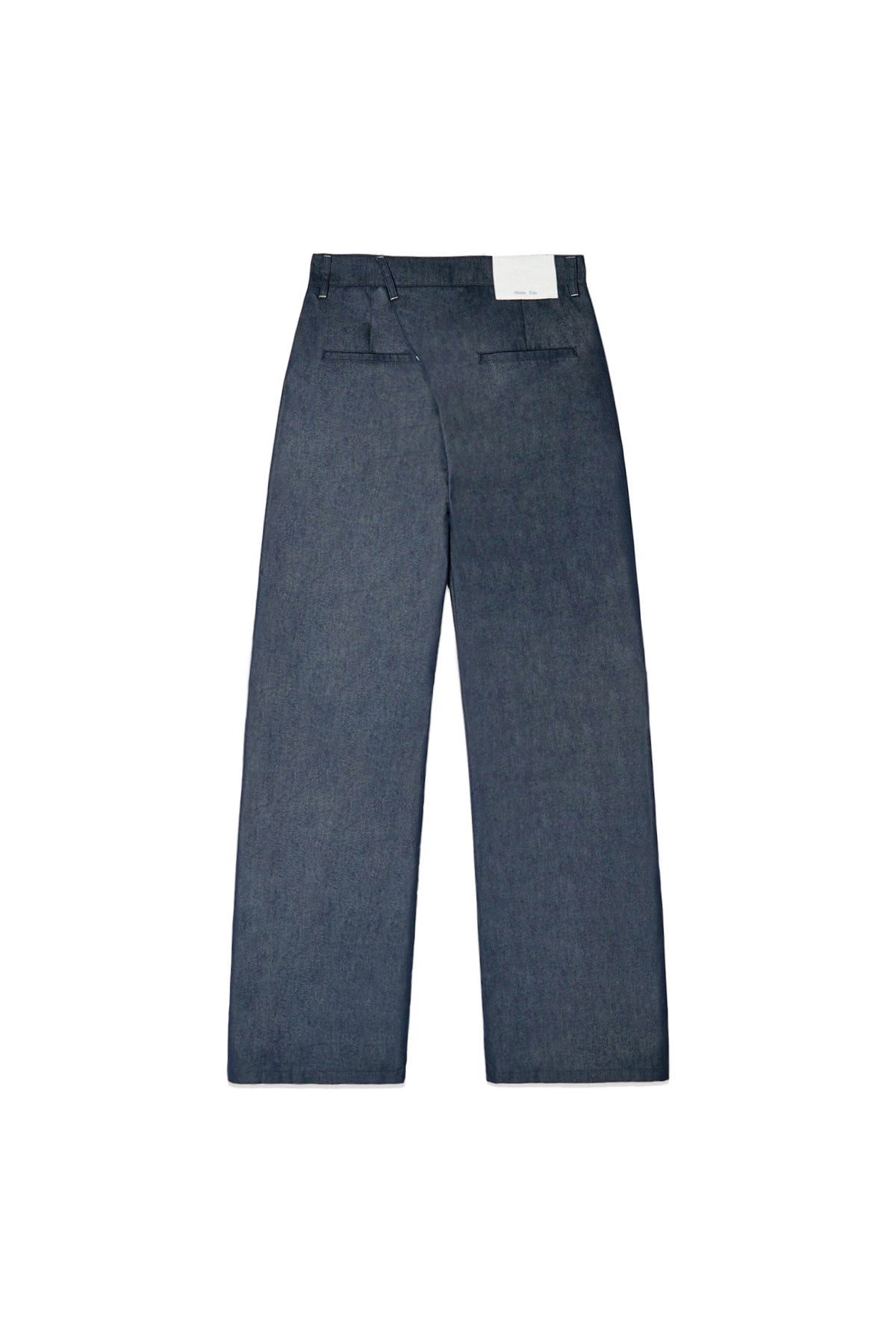 [matinkim] BACK TUCK DETAIL DENIM LIKE PANTS IN NAVY