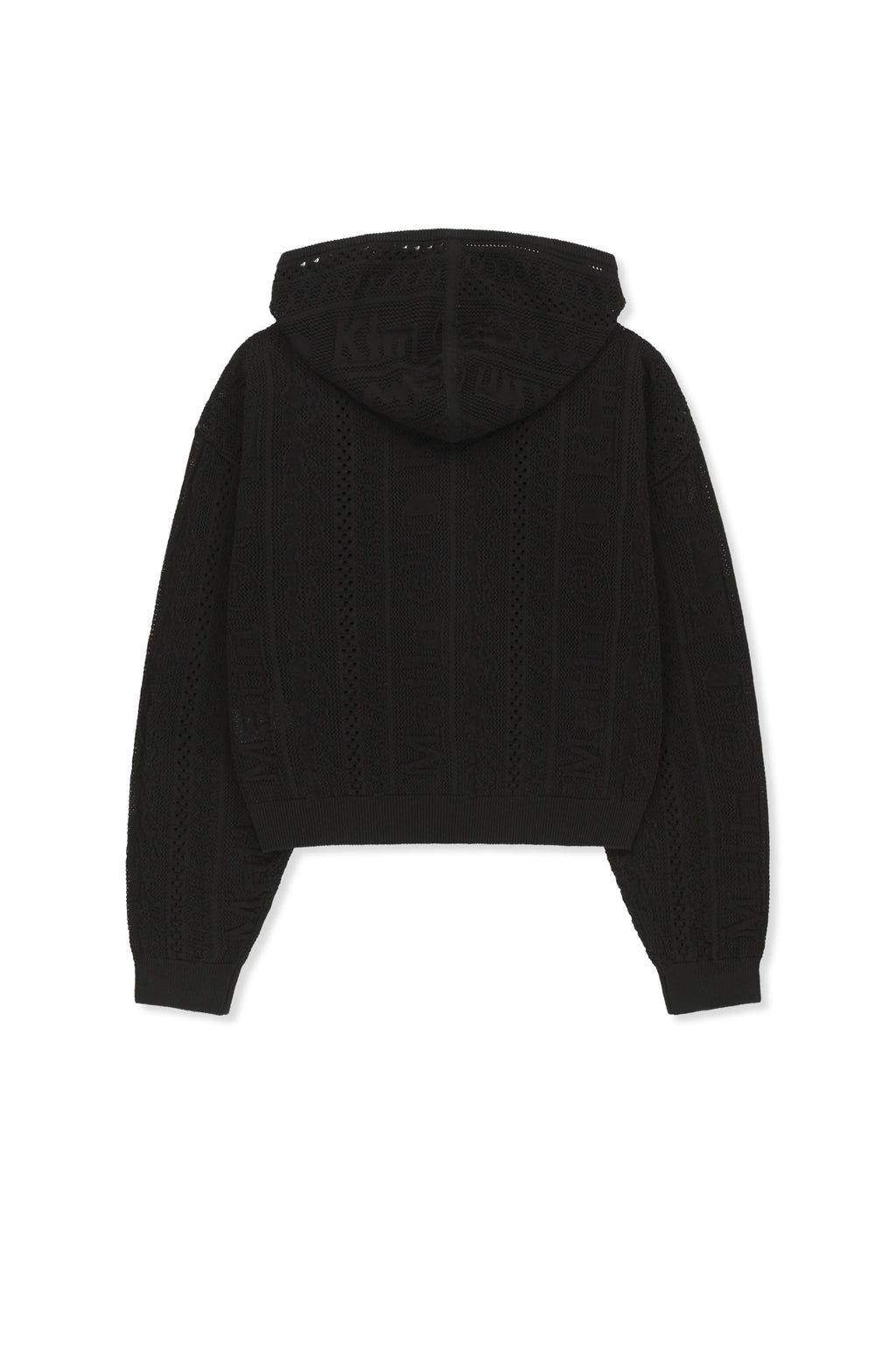 Matinkim Mesh Logo Knit Hoody Zip UP IN Black