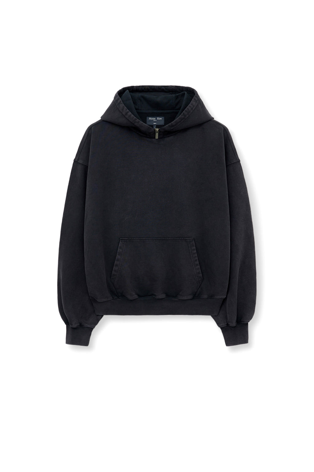 [matinkim] ZIPPER POINT WASHED HOODY FOR MEN IN CHARCOAL