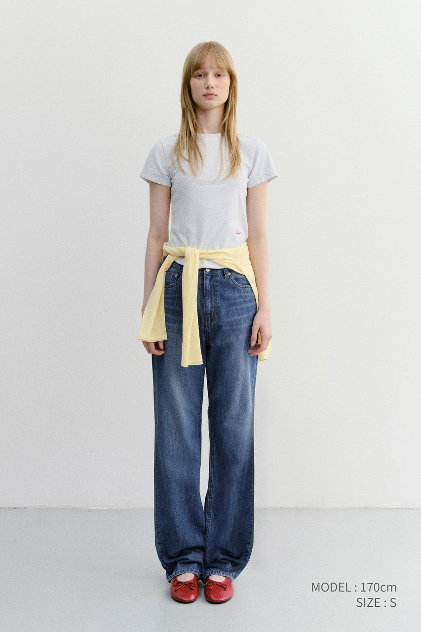 Dunst Relaxed Summer Denim Pants Classic Blue