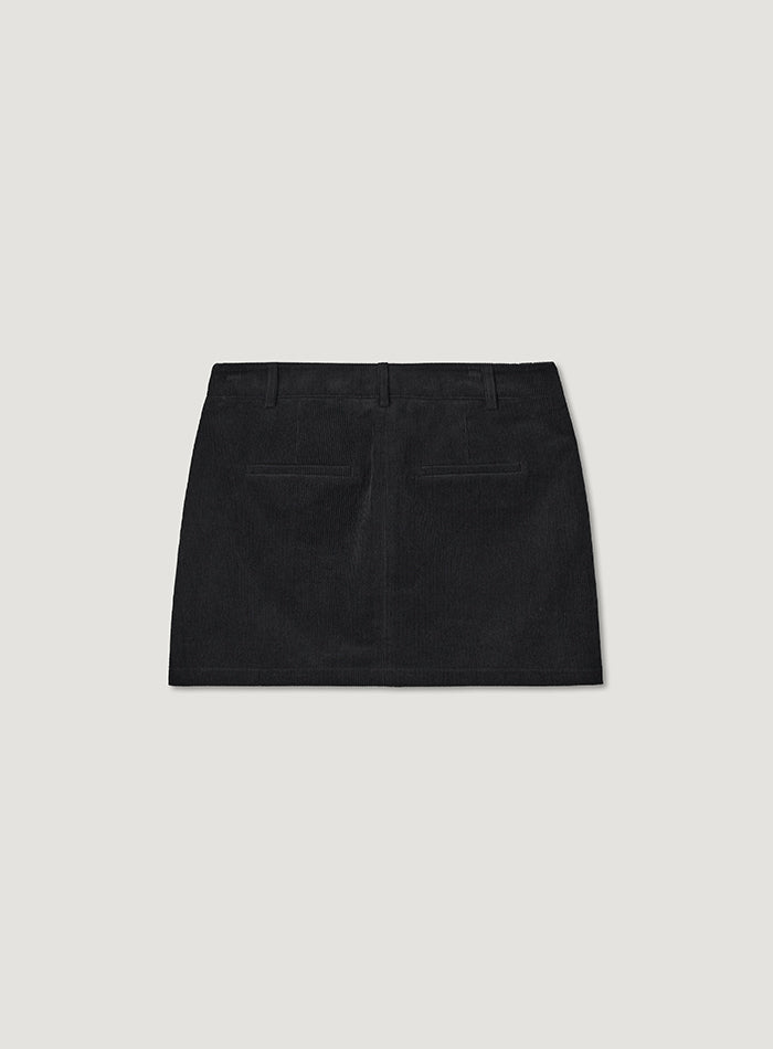 Mango Maniplease Joi Corduroy Mini Skirt Black