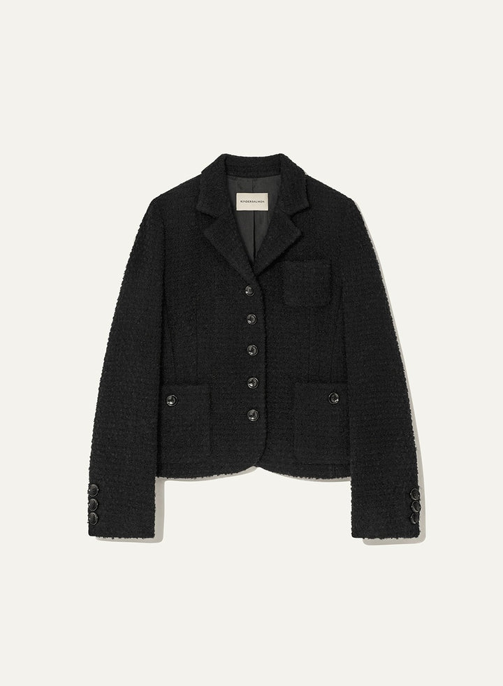 Kindersalmon Aurelia Tweed Jacket Black
