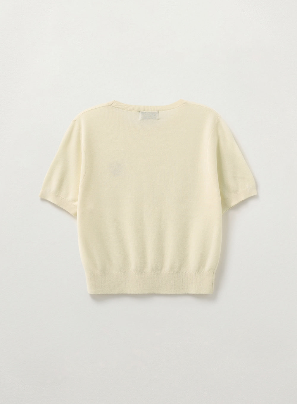 [satur] (W) Light Weight Crew Neck Half Knit - Cream