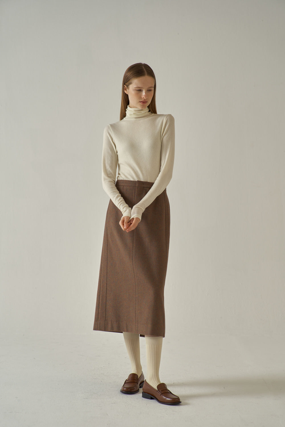 Facade Pattern Wool Roll Neck Top