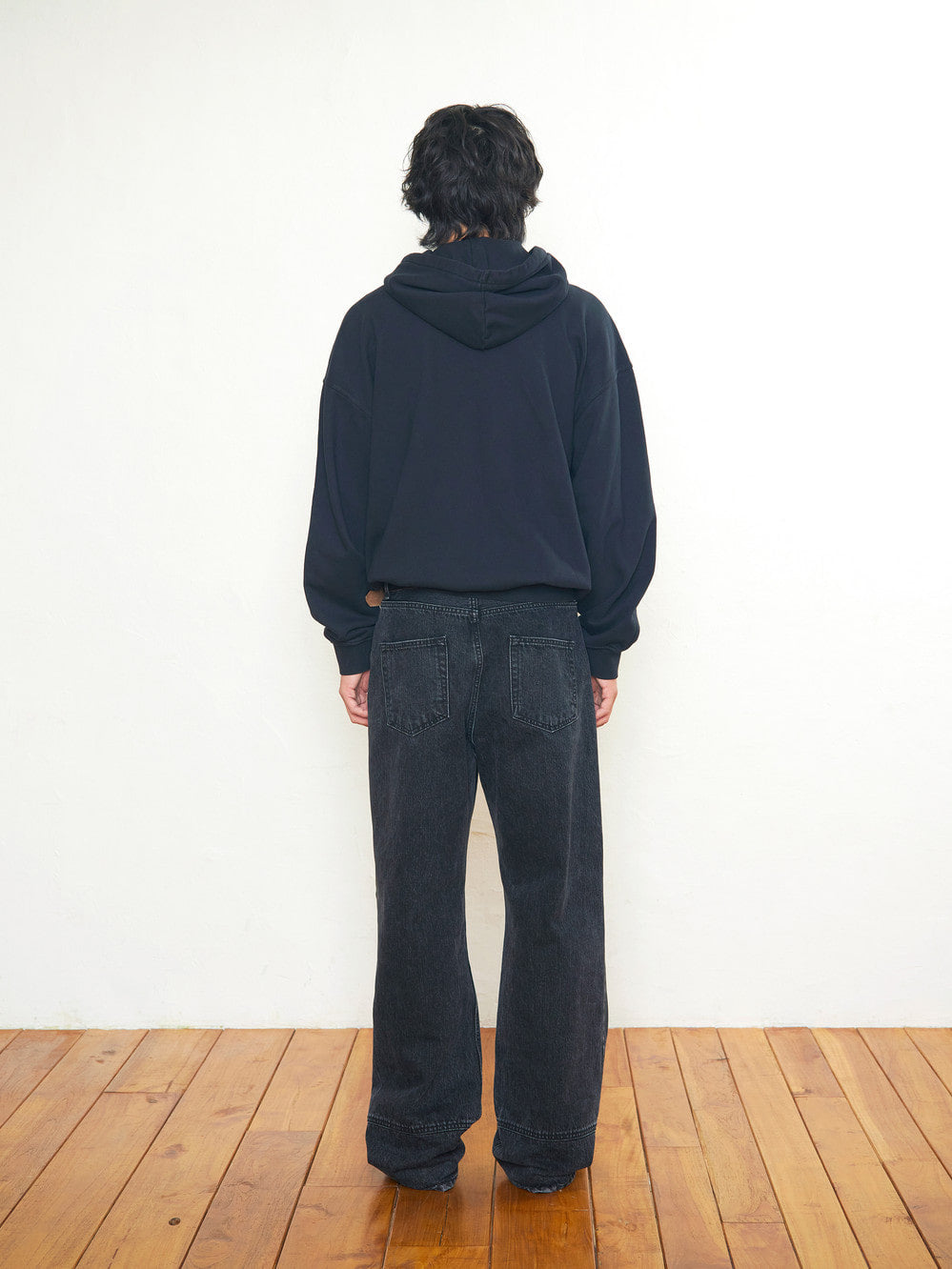 Low Classic Low Washed Zip-Up Hoodie Black