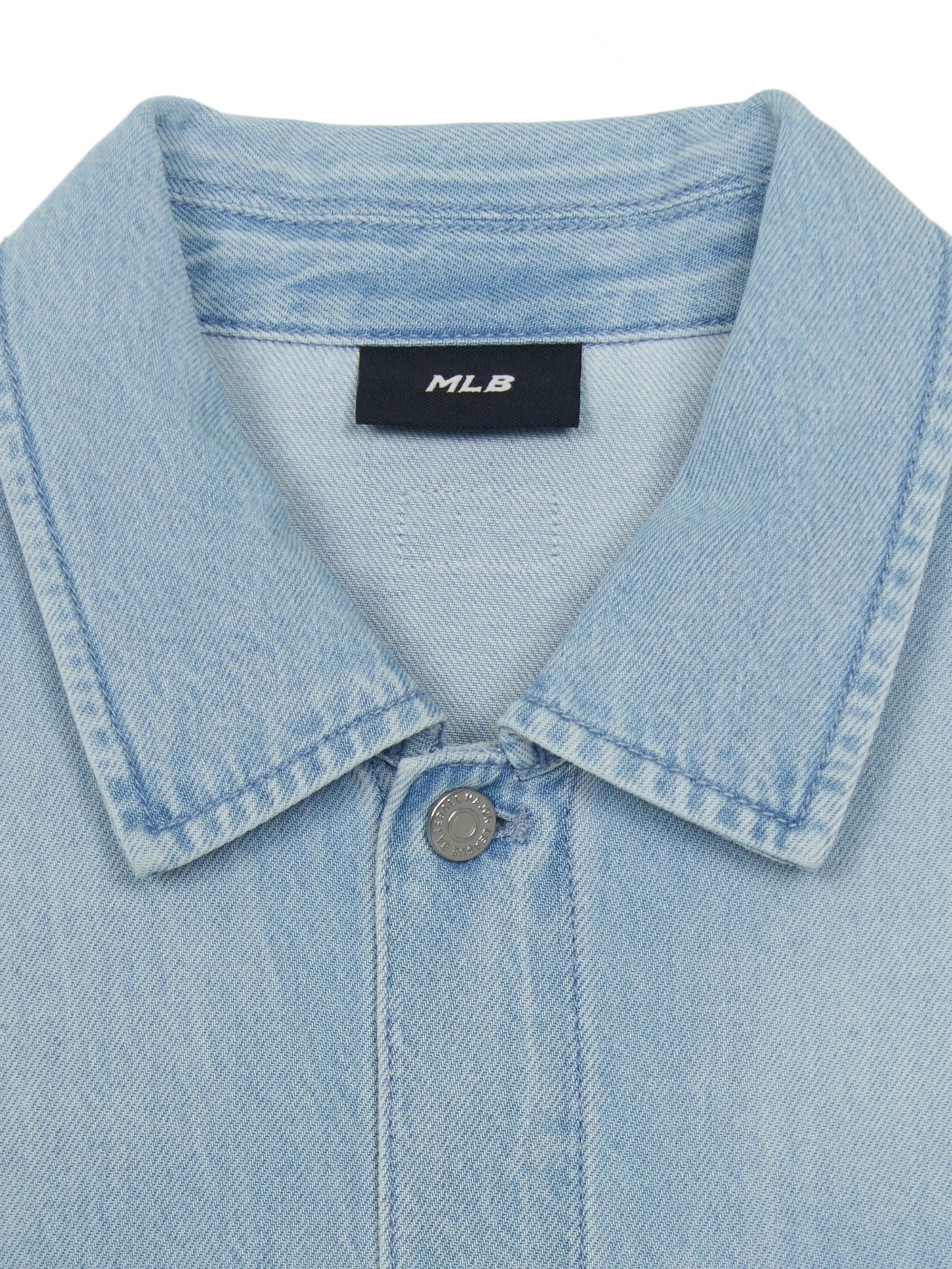 MLB Korea Basic Small Logo Summer Tencel Short Sleeve Denim Shirt