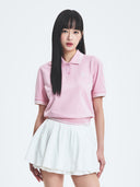 MLB Korea Women's Basic Crop Polo T-shirt