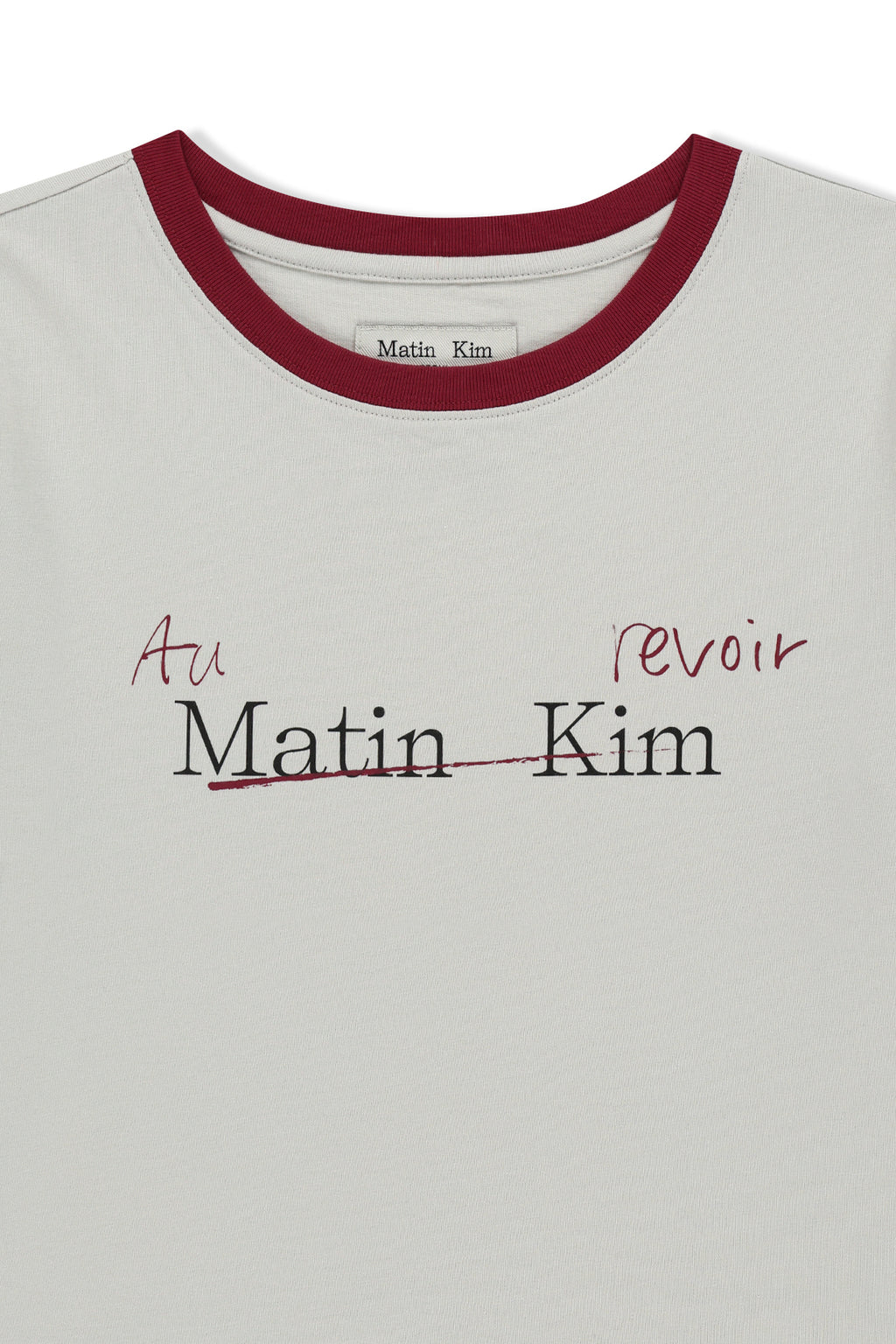 Matinkim Tonal Rib Logo Crop Top IN Grey