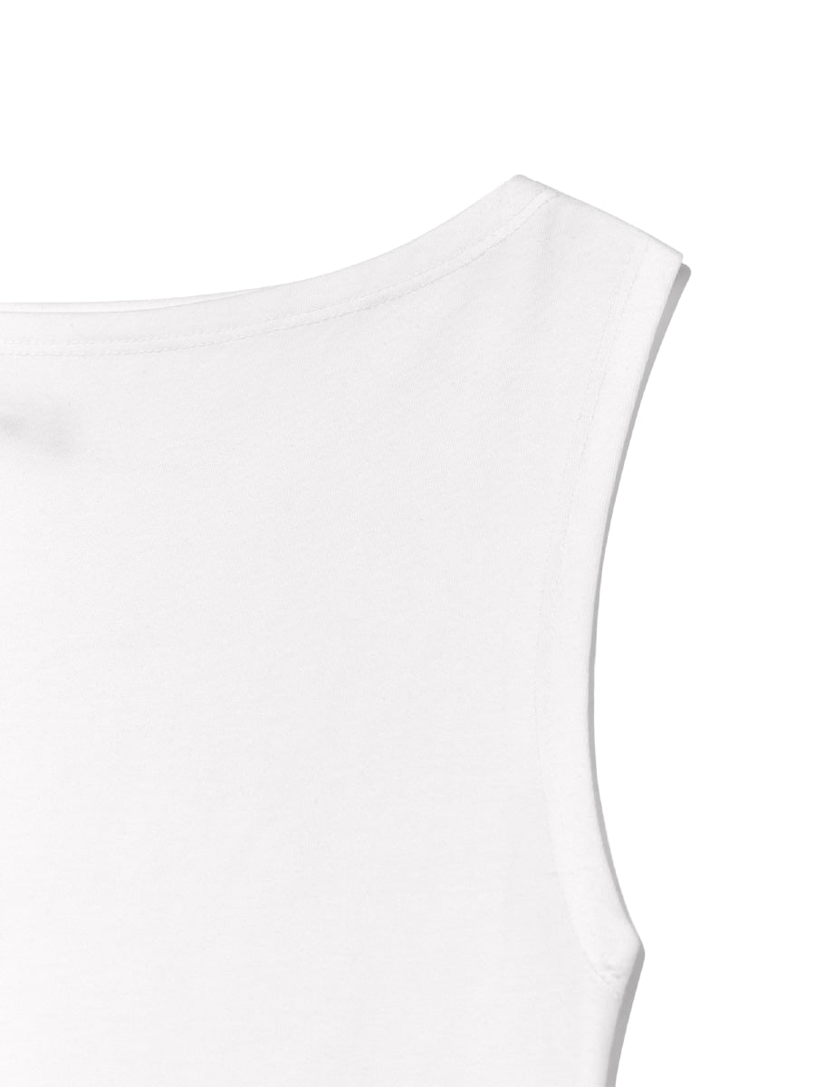 GLOWNY Hill Slit Sleeveless Top (White)