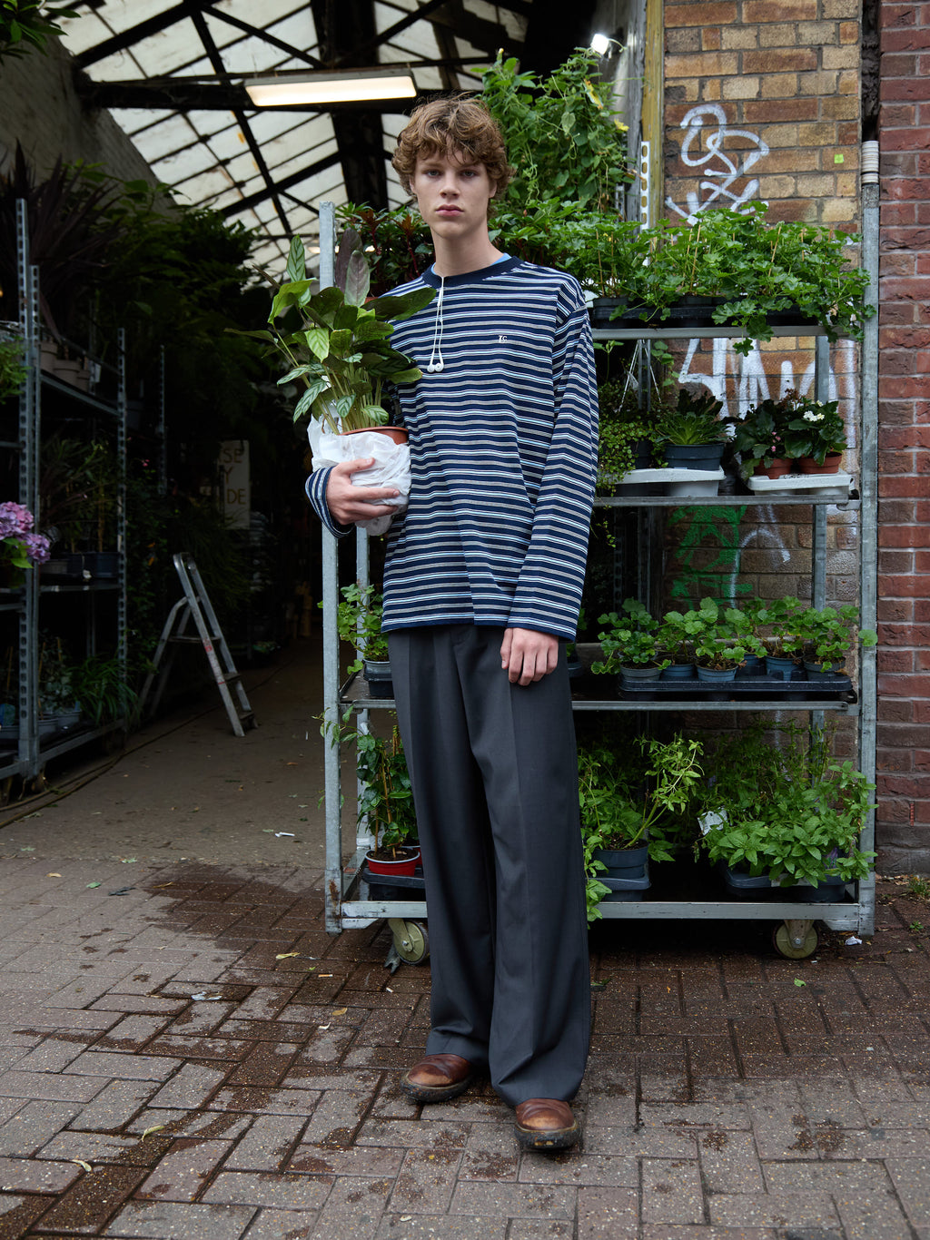 Low Classic Long Sleeve Striped T-Shirt Navy