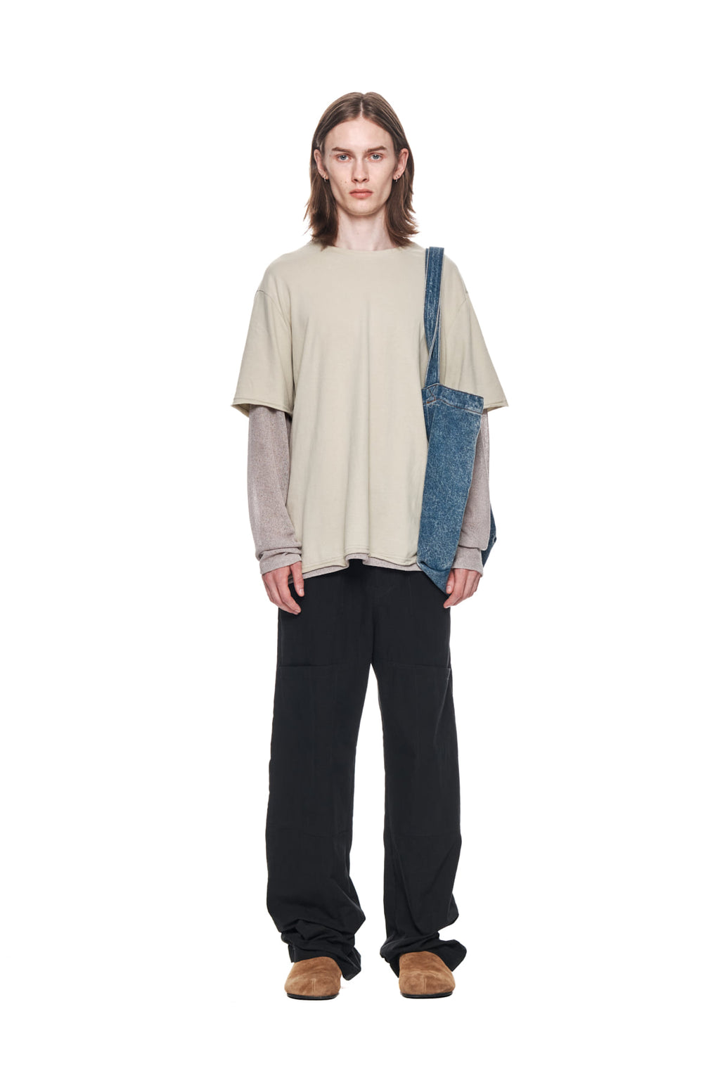 Matinkim Button Roll UP Double Knee Pants For Men IN Black