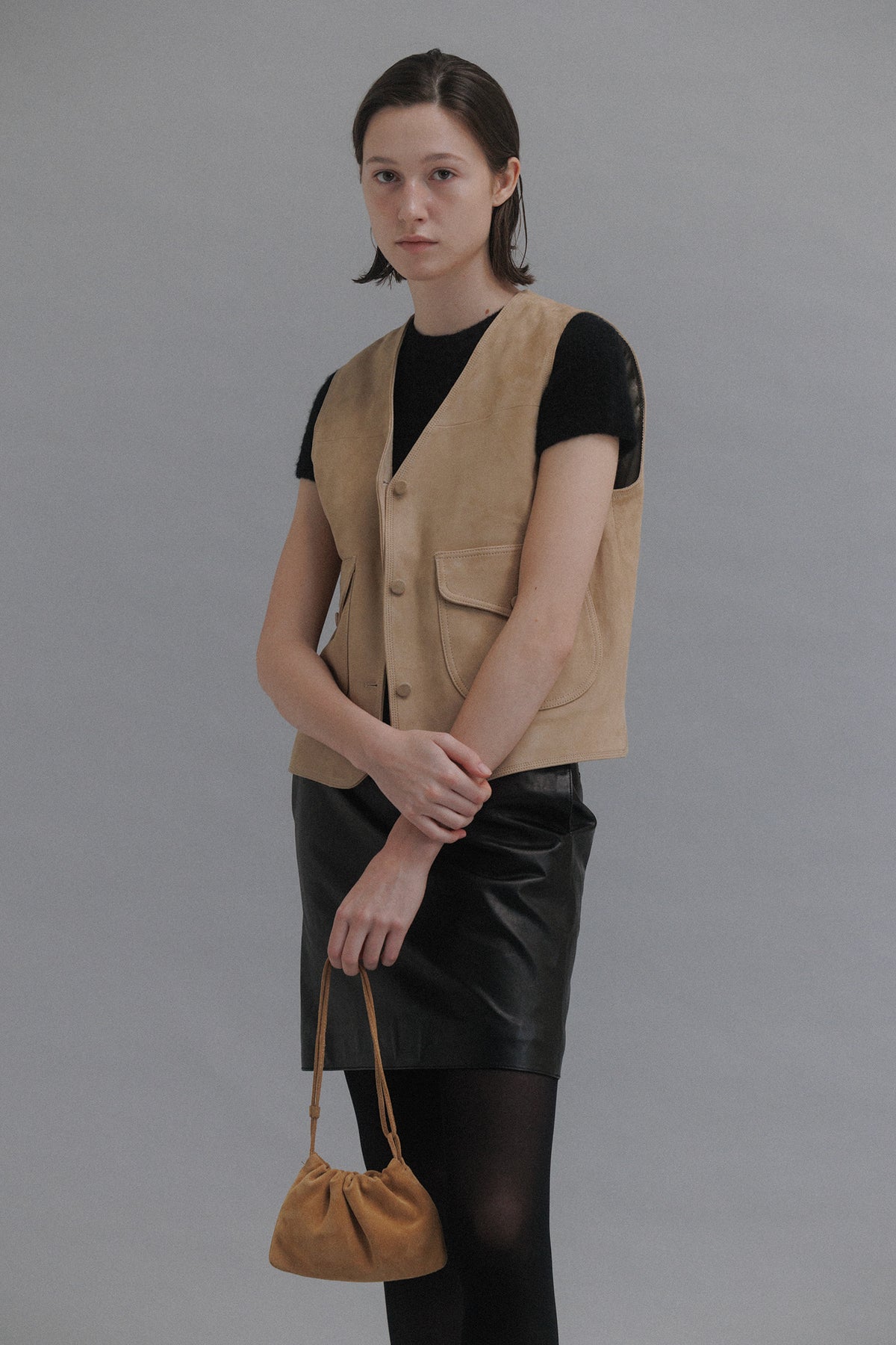 Nothing Written Nella suede strap mini bag (Cheddar)