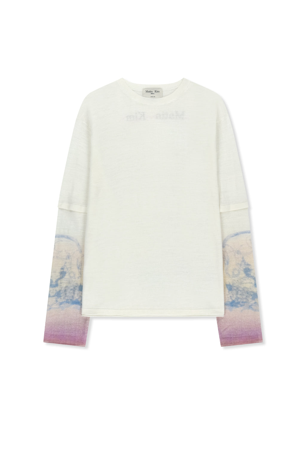Matinkim Sleeve Print Knit Pullover IN Ivory