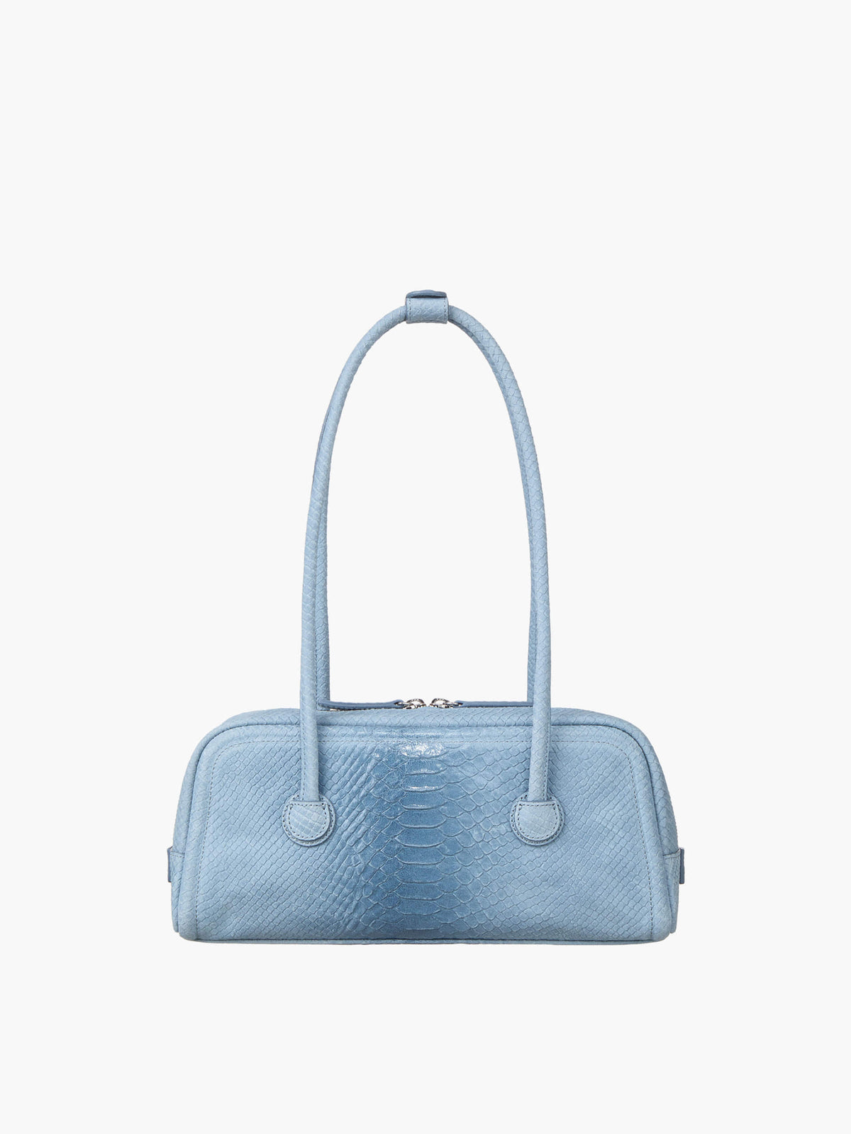 Margesherwood Soft Boston EW blue python effect suede