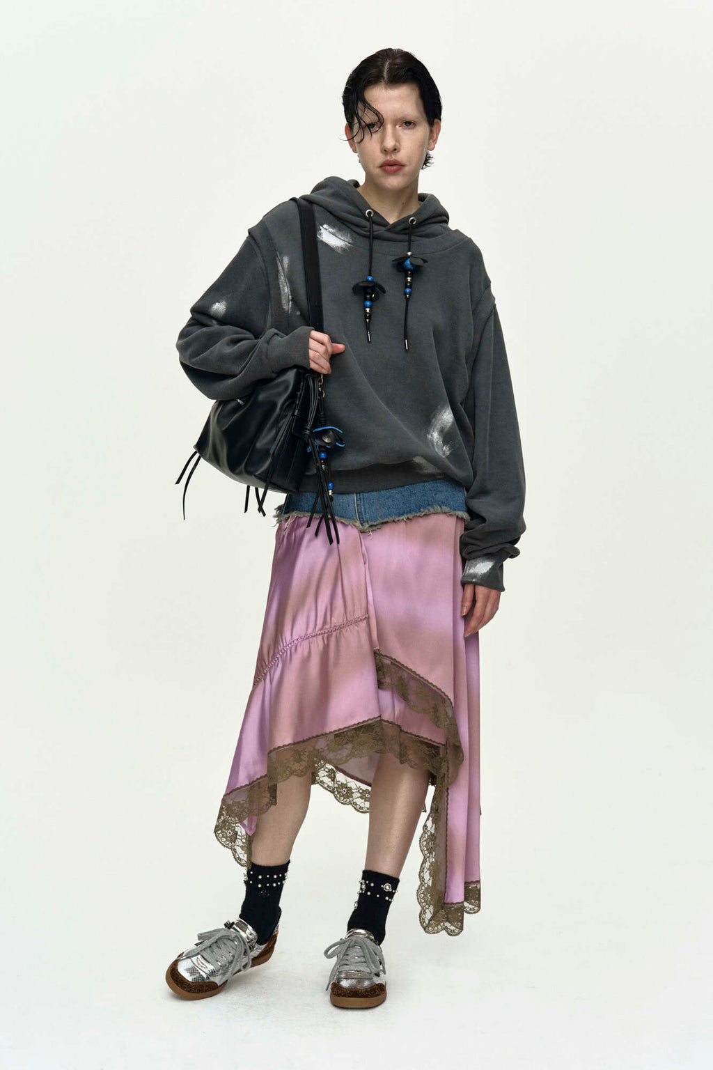 Andersson Bell Metallic Painted Layered Hoodie