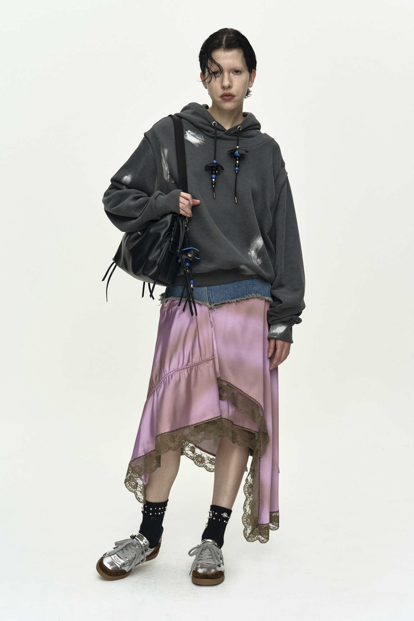 Andersson Bell Metallic Painted Layered Hoodie