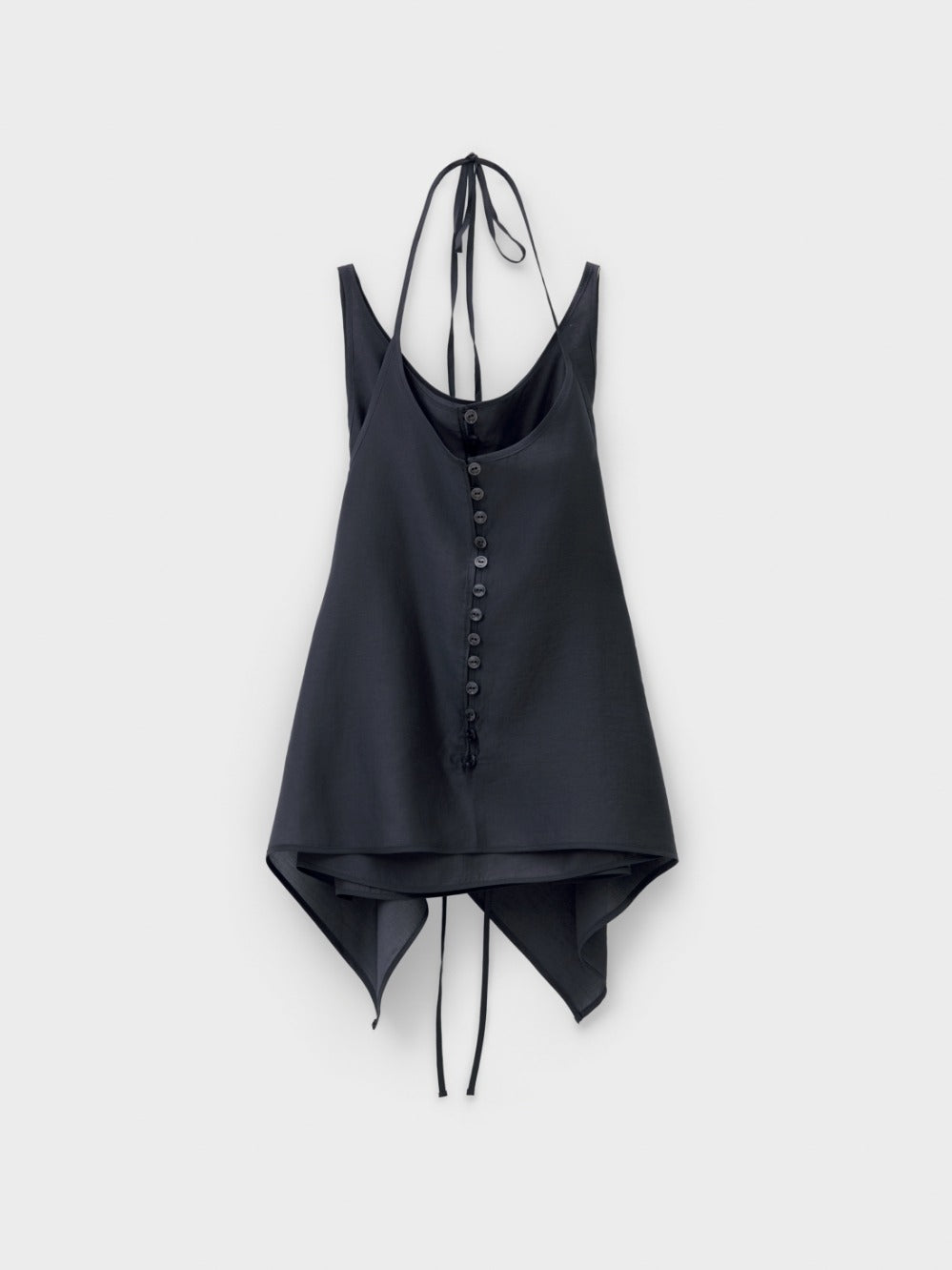Low Classic See-Through Button Loop Top Charcoal