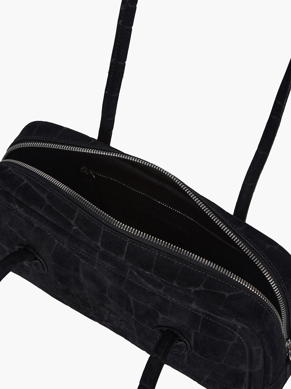 Margesherwood Soft Boston EW black croc-effect suede
