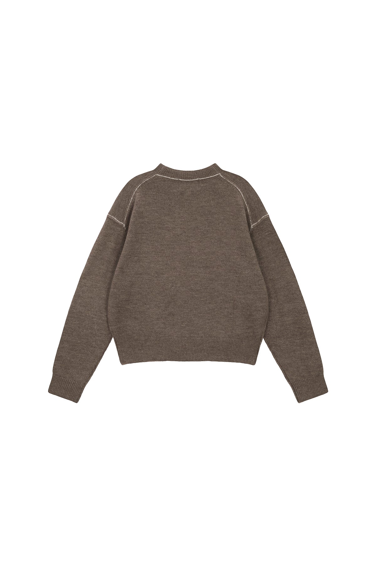 [matinkim] COLOR LINE POINT LOGO KNIT PULLOVER IN BROWN