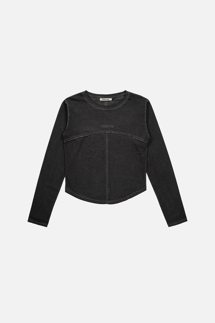 Instantfunk Pigment Cropped Tee - Charcoal