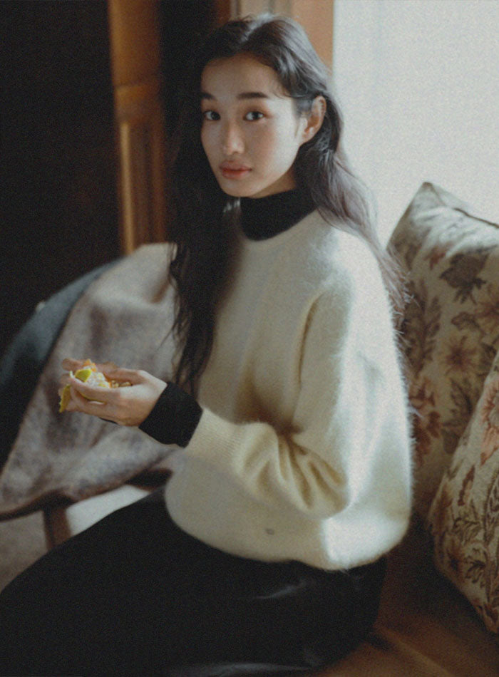 Mango Maniplease Ainee Angora Knit Vanilla