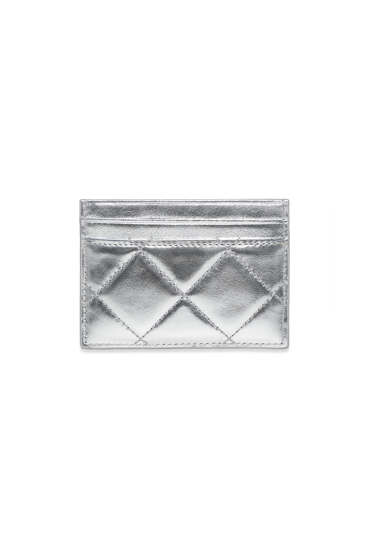 Matinkim Puff Quilt Card Wallet IN Silver