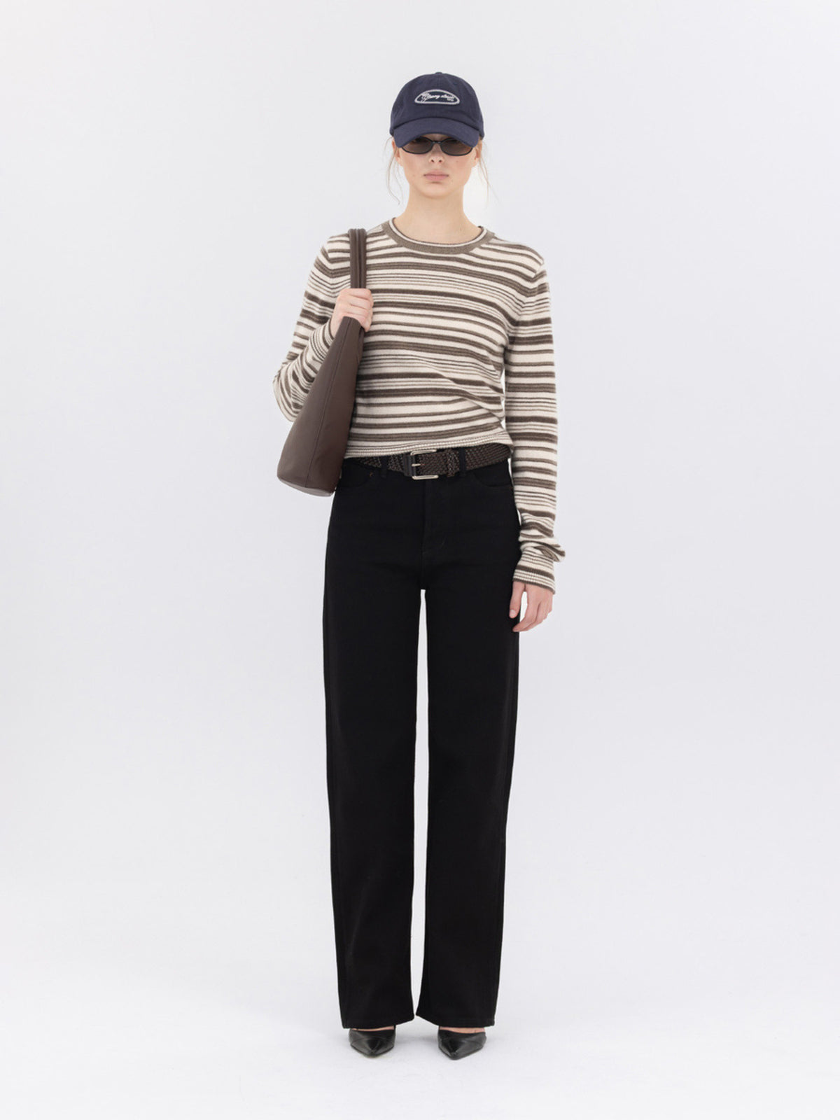 GLOWNY 90s High Rise Wide Leg Jeans (Long) (Black)